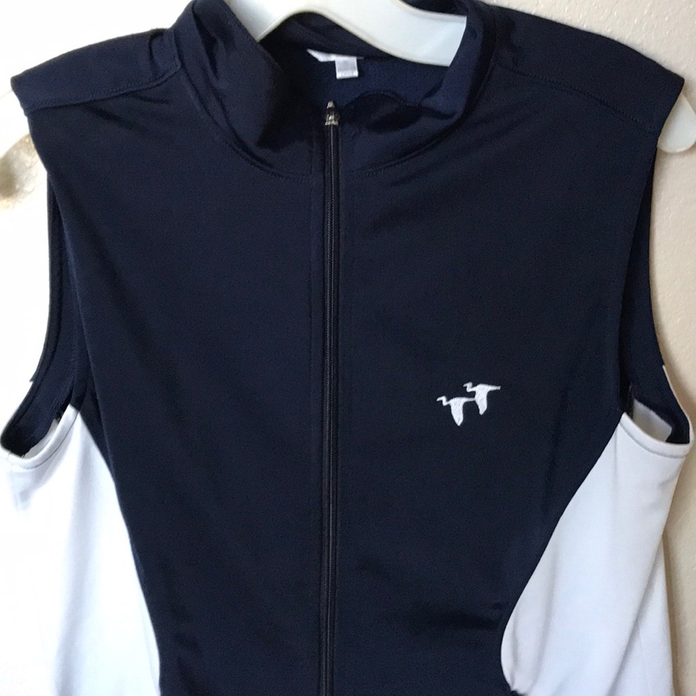 Blue Heron golf course vest size small navy/white